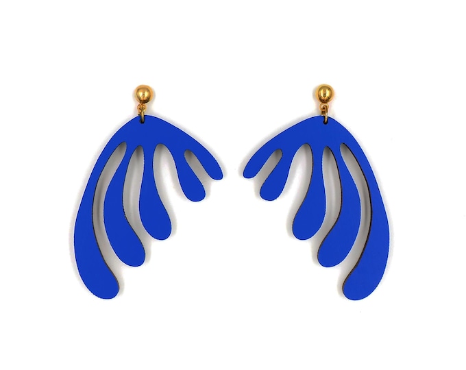 Matisse Inspired Shape Earrings, Art Inspired Jewelry, Organic Shape Earrings, Elegant Earrings, Statement Earrings, Gift For Her