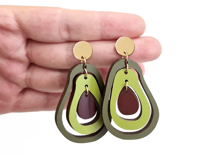 Avocado Drop Earrings | Fun and Trendy Fruit-Inspired Jewelry Stylish and Unique Fruit-Themed Drop Earrings