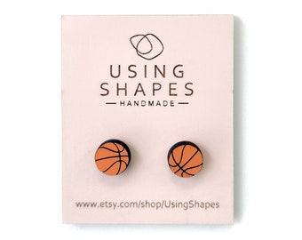 Basket Ball Stud Earrings, Sports Lover Earrings, Basketball Earrings, NBA Fan, Orange Ball Studs, Basket Fan Earrings, Eco friendly, SORG05