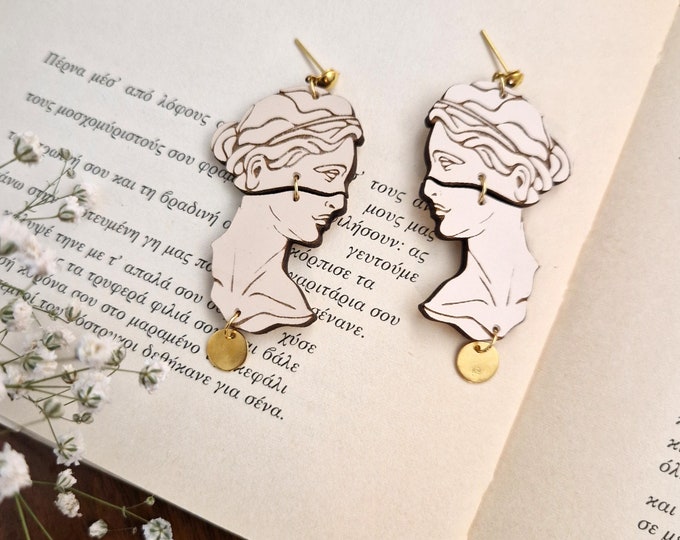Greek Sculpture Earrings, Goddess Statue Earrings, Aphrodite Statue Earrings, Greek Statue Earrings