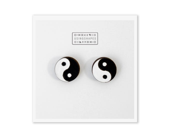 Yin Yang Stud Earring Post Earring Yin Yang Jewelry Yin Yang Accessories Ying Yang Black White 90s Grunge Earring Yin Yang Gift Idea