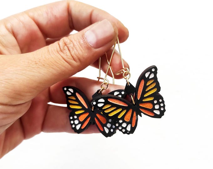 Butterfly Drop Earrings, Butterfly Dangle Earrings, Statement Earrings, Butterfly Drop Earrings, Boho Jewellery, BK 151
