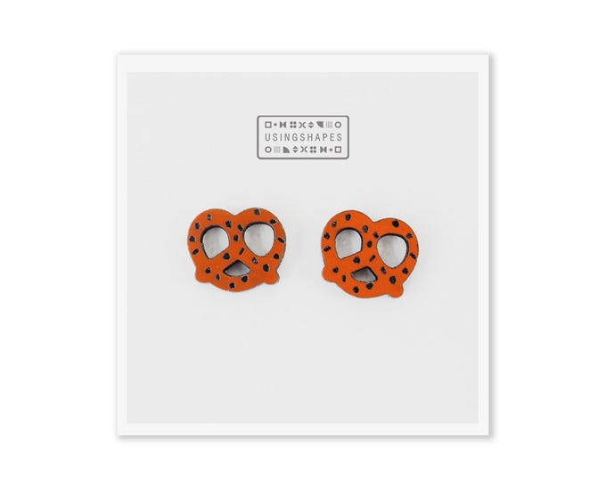 Pretzel Stud Earrings, Pretzel Studs, Food Stud Earrings, Eco Friendly Jewelry