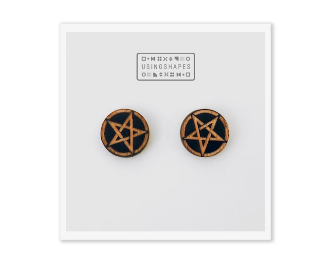 Witchy Pentagram Earrings, Witch Jewelry, Gothic Earrings, Gothic Jewelry, Creepy Witch Jewelry, Eco friendly
