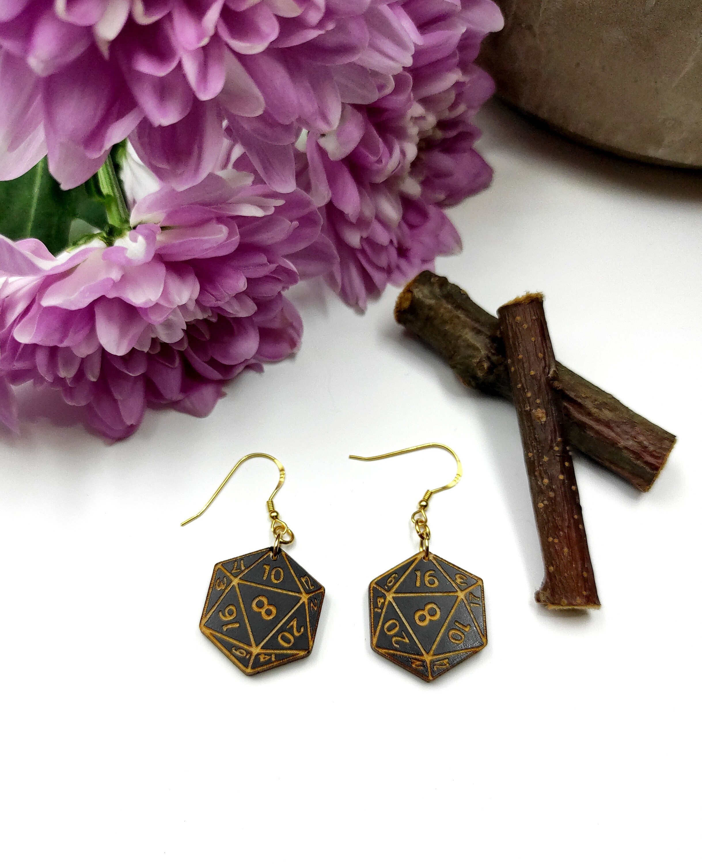 D20 Earrings Dungeons and Dragons Earrings D20 Dice Etsy