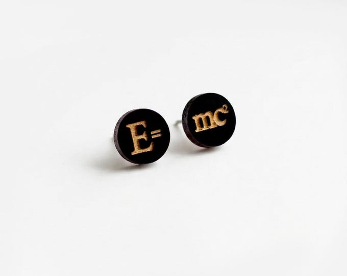E=MC Stud Earrings, Science Jewelry, Physics Enthusiasts, Unique and Stylish