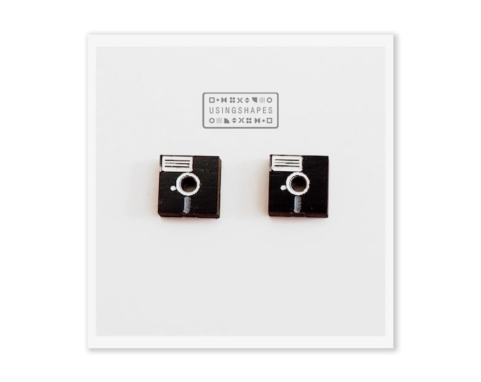 Floppy Disk Stud earrings/ Disc Computer Earrings/ Computer Stud Earring/Computer Jewelry/Computer Accessories/Old School/Nerd Geek