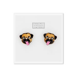Pug Dog Stud Earrings, Pug Dog Studs, Pug Dog Earrings, Dog Stud, Jewelry Dog Accessories, Dog Lover Gift