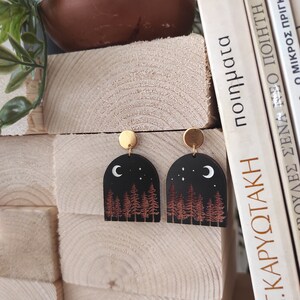 Forest Landscape Drop Earrings, Christmas Earrings, Drop Earrings ...