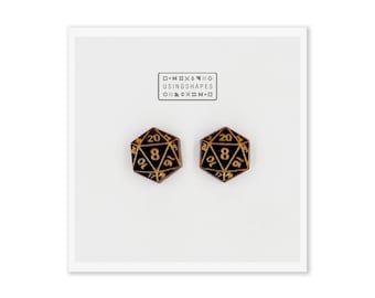 D20 Dice Stud Earrings, Dungeons & Dragons Earrings, D20 Stud Earrings, Geeky Earrings, Geek Gift, DnD Jewelry, Eco friendly