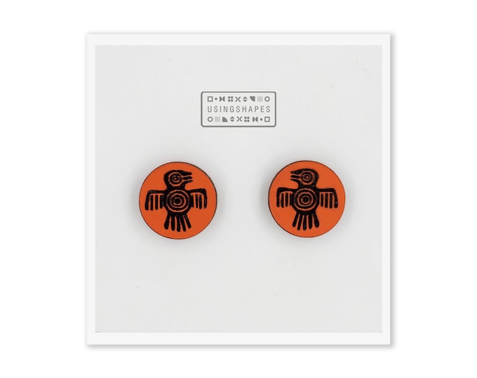 Tribal Aztec Bird Stud Earrings | Boho Chic Jewelry
