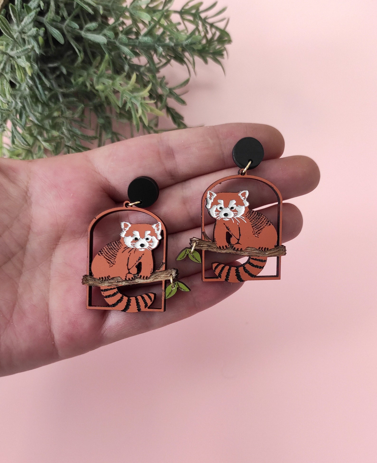 Red panda earrings Clearance