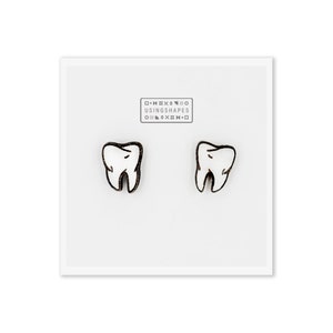 Tooth Stud Earrings, Teeth Earrings, Tooth Studs, Dentist Earrings, Funny Earrings, Dental Assistant Gift, Dentist Gift, Eco friendly