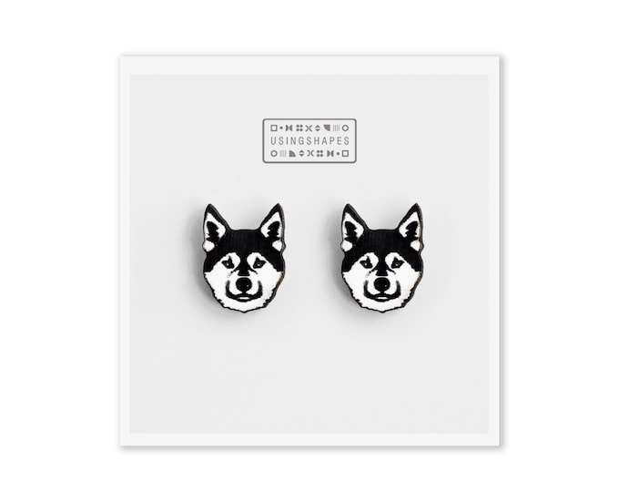 Shiba Inu Dog Stud Earrings, Japanese Dog Posts, Dog Studs, Wooden Earrings, Pet Studs, Pet Post Earrings, Pet Jewelry, Eco friendly