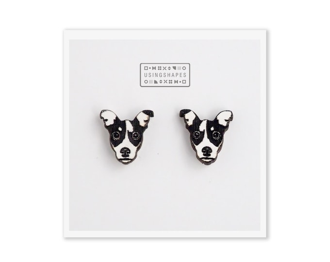Jack Russell Earrings, Cute Dog Studs,  Puppy Earrings, Animal Earrings, Pet Earrings, Rat Terrier Earrings, Jack Russell Terrier
