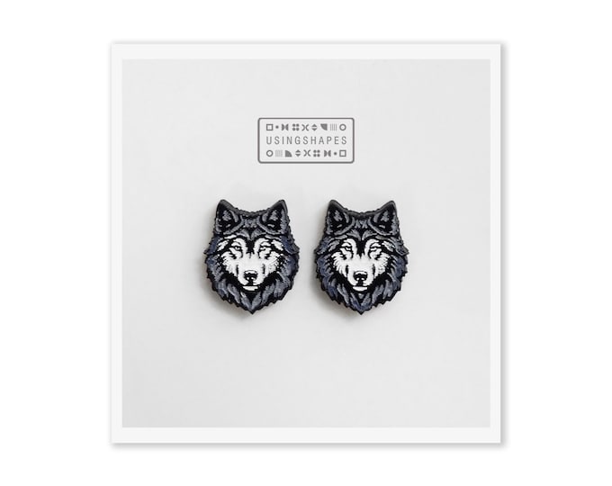 Wolf Stud Earrings, Wolf Jewelry, Wild Animal Stud Earrings