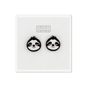 Pendientes de perezoso, joyas de perezoso divertidas y adorables, regalo para ella, amante de los animales, inspirados en la naturaleza, pendientes de madera, ecológicos