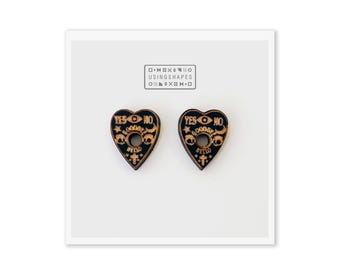 Ouija Planchette Stud Earrings, Witchy Gothic Jewelry