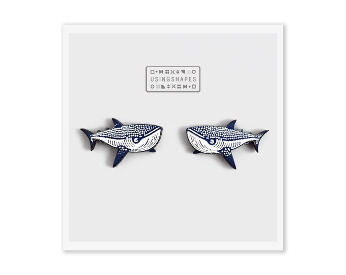 Whale Shark Stud Earrings, Whale Shark Studs, Sea Animal Stud Earrings