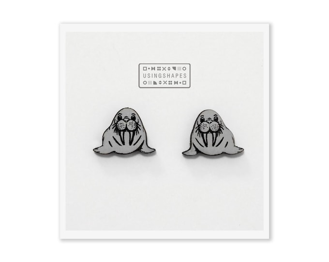 Walrus Stud Earrings, Cute Animal Studs, Post Earrings, Animal Jewelry, Gift for Her