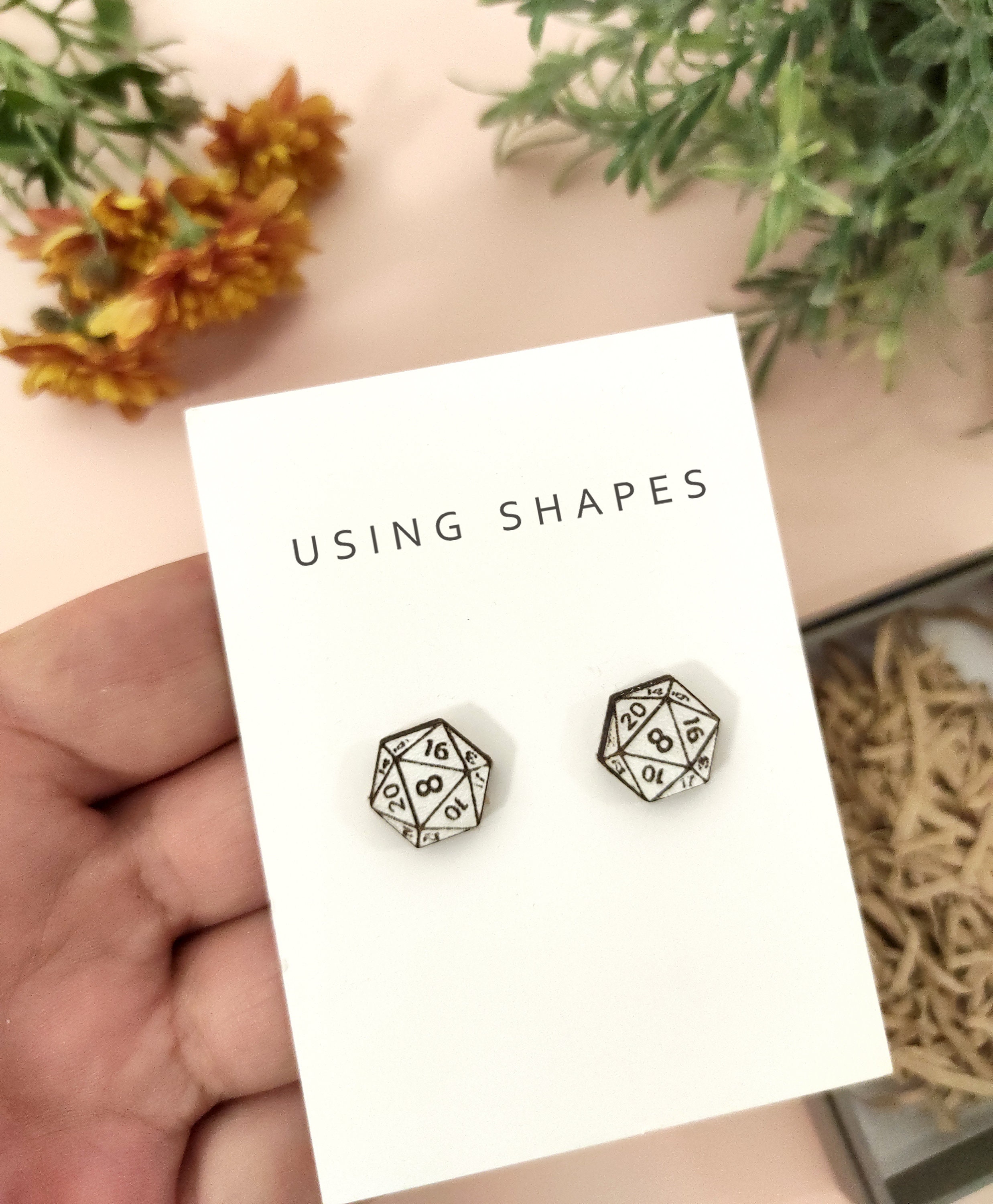D20 stud earrings hot sale