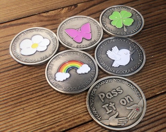 5 Pcs Kindness Coins Token Appreciation Coin Gift Set ass It On Thank You Gifts