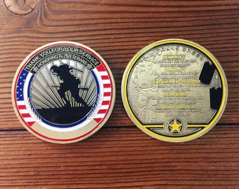 Veteran Creed Challenge Coin Thank You For Your Service Military Collectible/ Gift for Veterans