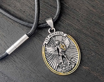 St Michael Necklace | Patron Saint Arch Angel Pendant Gift for Him