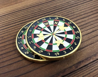 Dartboard Challenge Coin Game Style Decision Maker Chips Novetly Lucky Coin Gift for Women Man