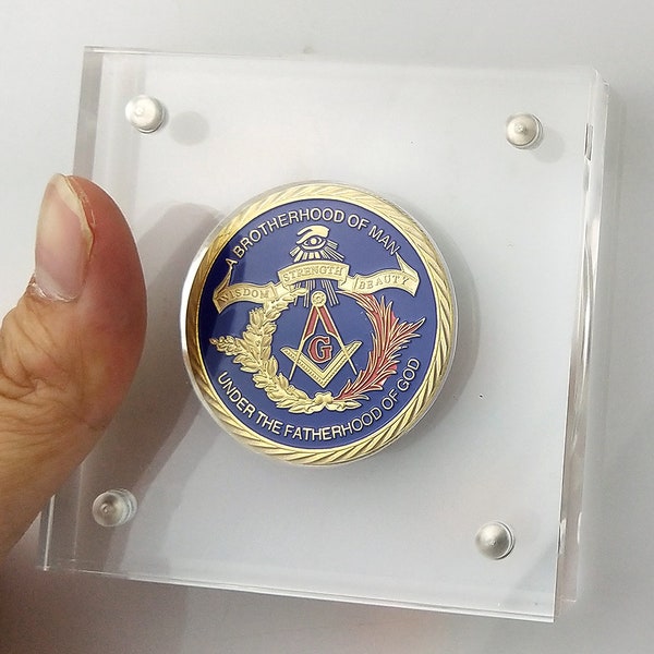 3" Acrylic Challenge Coin Display Case For Coin in 2" Transparent Collectible Holder Gift for Him/ Her