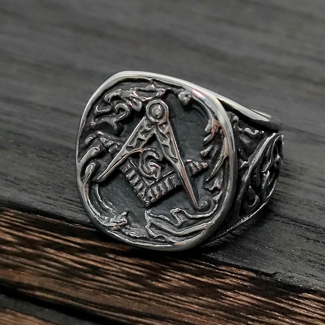 Freemasonry Ring Compass & Gsymbol Ring Masonic Brotherhood Accessory