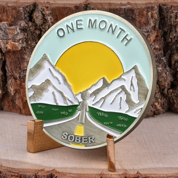 1-12 Months Sobriety Coin AA Chips Travel Medallions Alcoholics Anonymous Gifts One Day At a Time Recovery Token Coins for Men Women