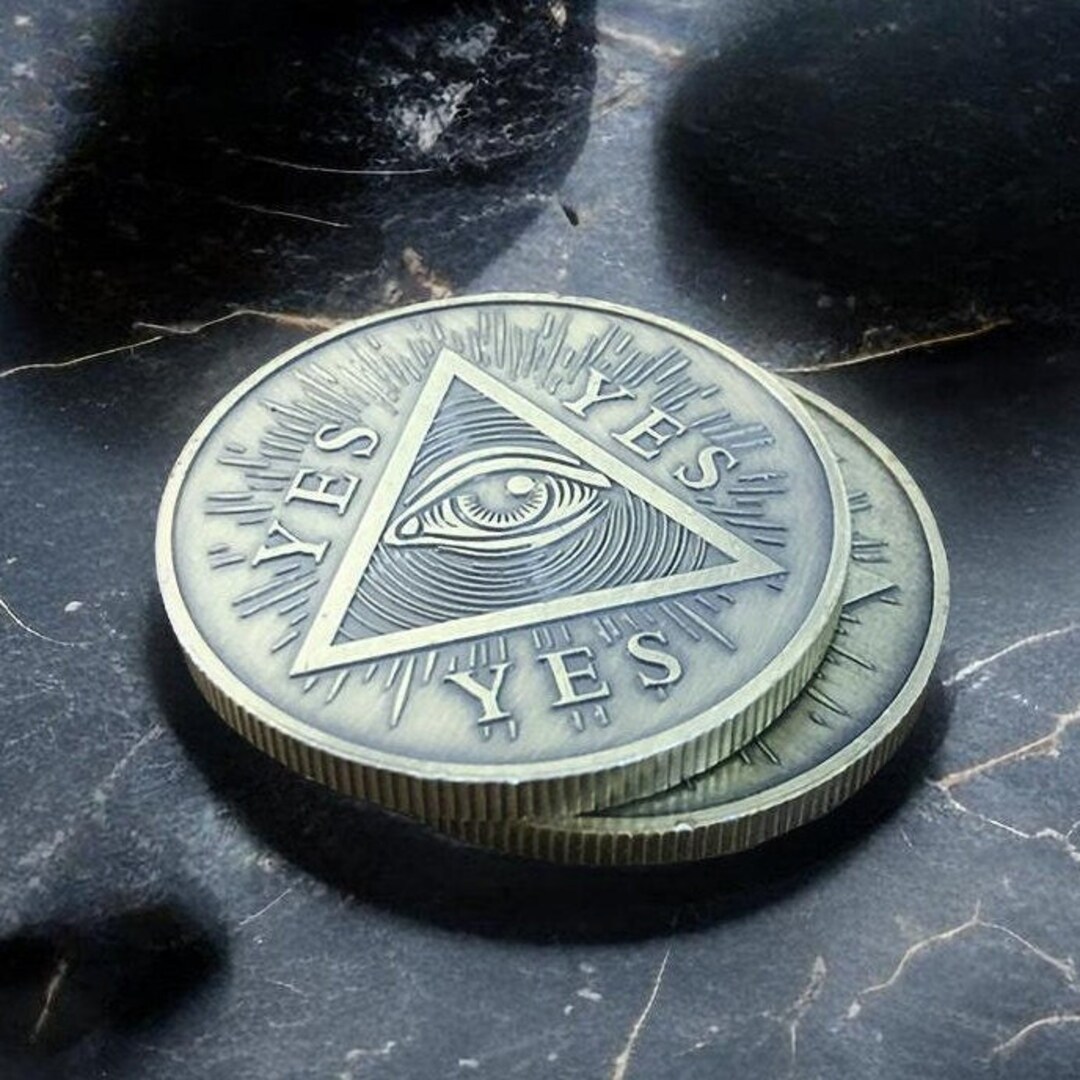 Vision & Reaper Flip Coin Yes No Coin Decision Maker Coin Lucky Collectible Medallion Gift for