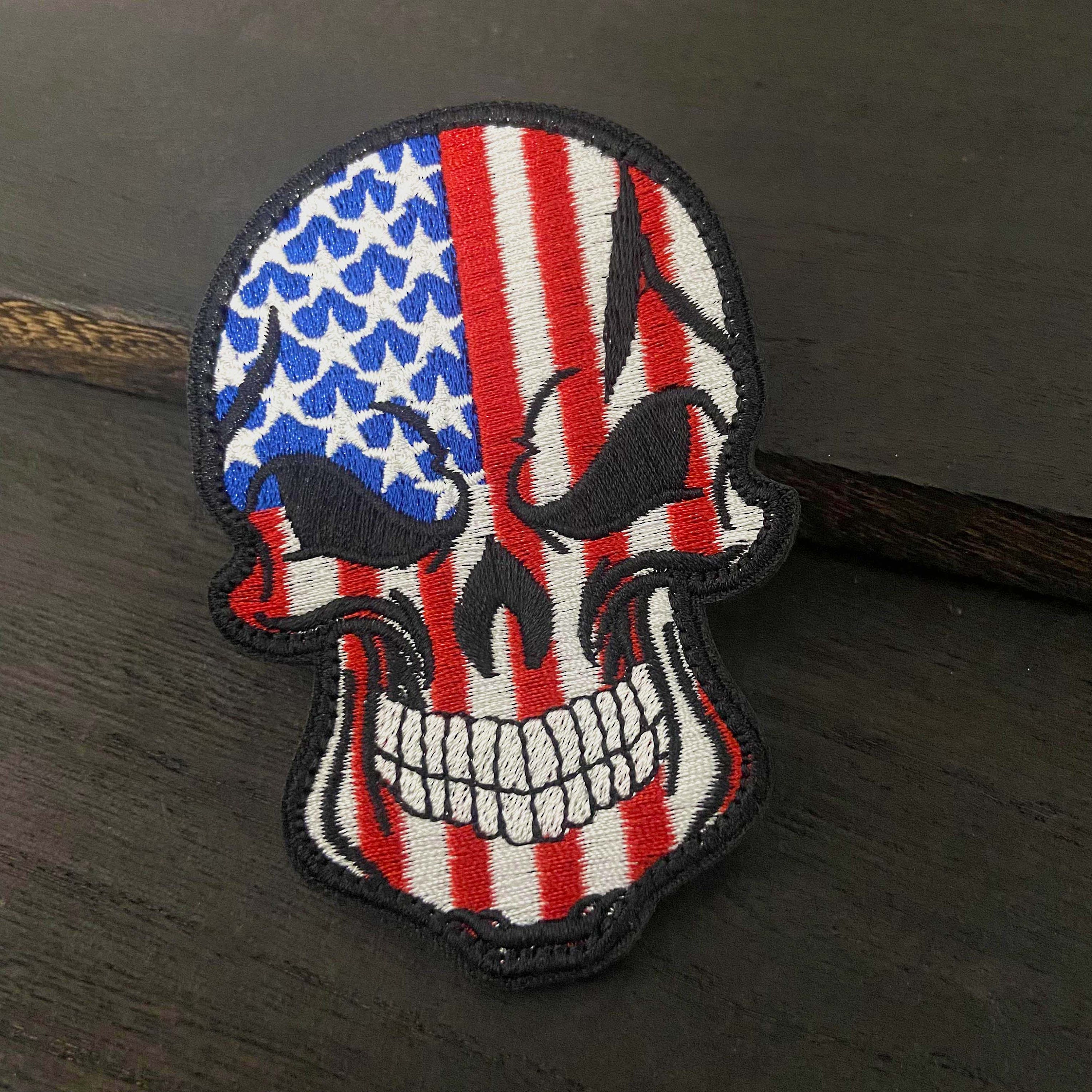 Skull Badge Patches Military Tactical HOOK Embroidered Patch Clothes  Armbands PVC Rubber Cap Backpacks Decorative Accessories