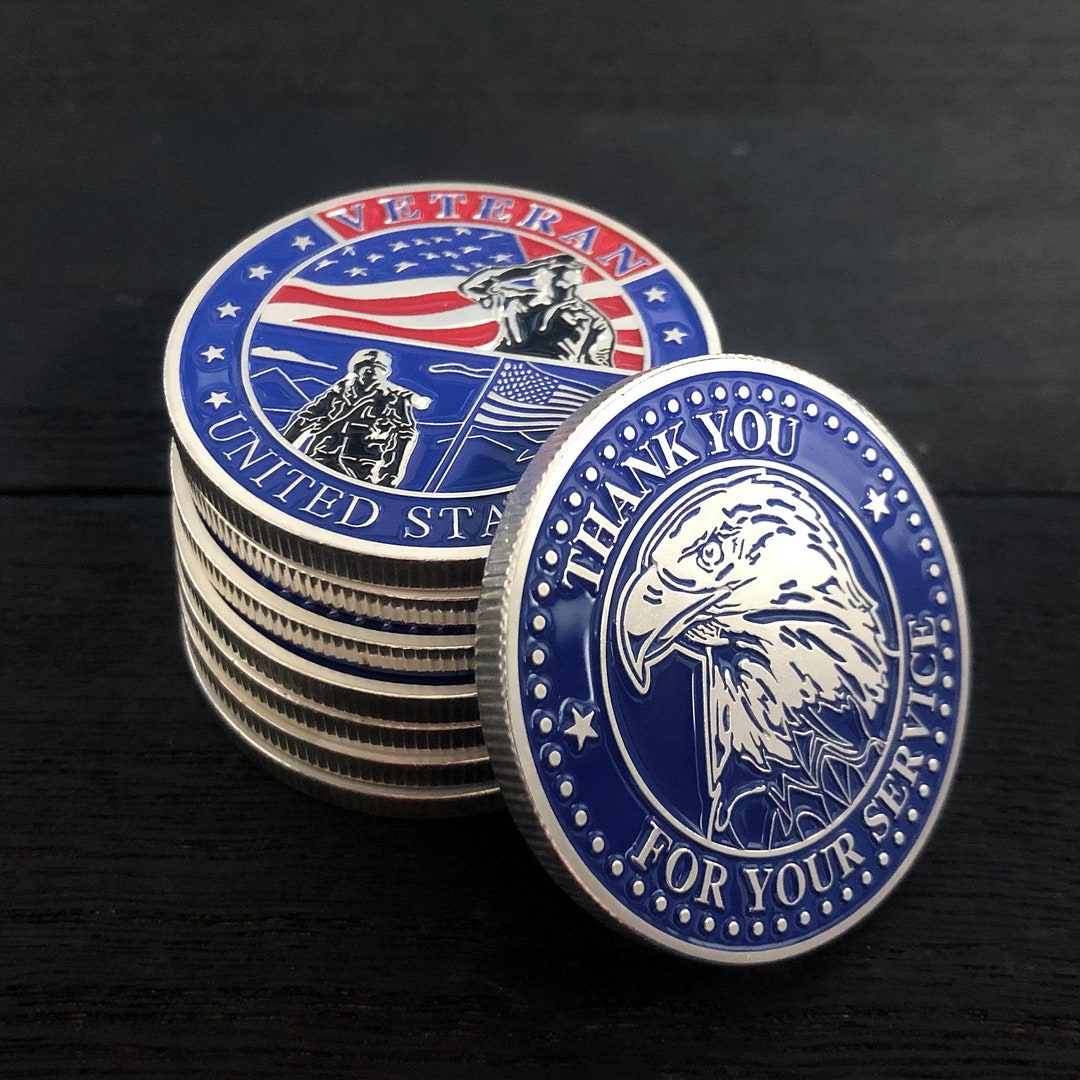 Veteran Challenge Coin Military Soldier Honor Coin Eagle Etsy