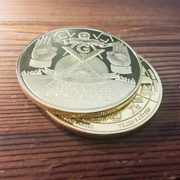 Masonic Challenge Coin Grand Lodges Freemasons Brotherhood Collectible Badge