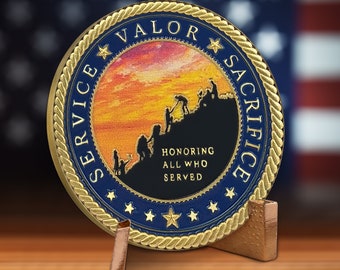 Veterans Prayer Challenge Coin Honoring All Who Served Medallion/ Gift for Veterans