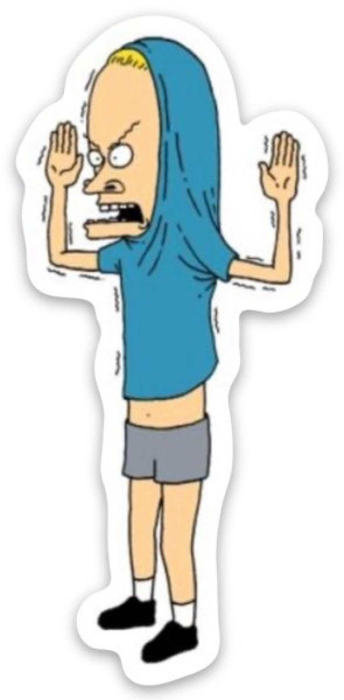 Beavis skateboard sticker Cornholio character from MTV 1990s Etsy
