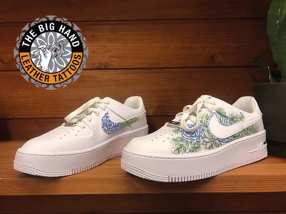 Aangepaste rose bloemen Nike AF1 schoenen | Etsy