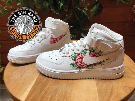 nike shoes with roses on them