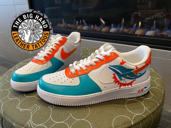Custom Miami Dolphins Nike AF1 Shoes Etsy Custom Miami Dolphins Nike AF1 Shoes Etsy