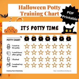 Halloween Potty Training Chart Printable Sticker Chart Reward Chart Editable Potty Chart Custom Toddler Chart Digital Instant Download