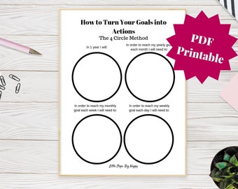Goal Setting Worksheet | Goal Planning Printable | Vision Planner | Printable Goals Planner | Long Term Goal Plan | Goal Motivation Template