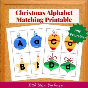 Christmas Alphabet Matching Printable | Preschool Printable | Toddler Worksheets | Kindergarten Learning Pages | Alphabet Learning | ABC