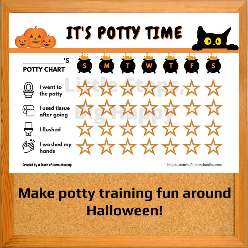 Halloween Potty Training Chart Printable Sticker Chart Reward Chart ...
