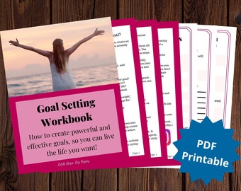 Goal Setting Worksheets | Goals Planner | Vision Planner | Printable Goal Planning Template | Daily, Weekly, Monthly | Long Term Goal Plan