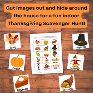 Thanksgiving Scavenger Hunt for Kids, Thanksgiving Activity ...