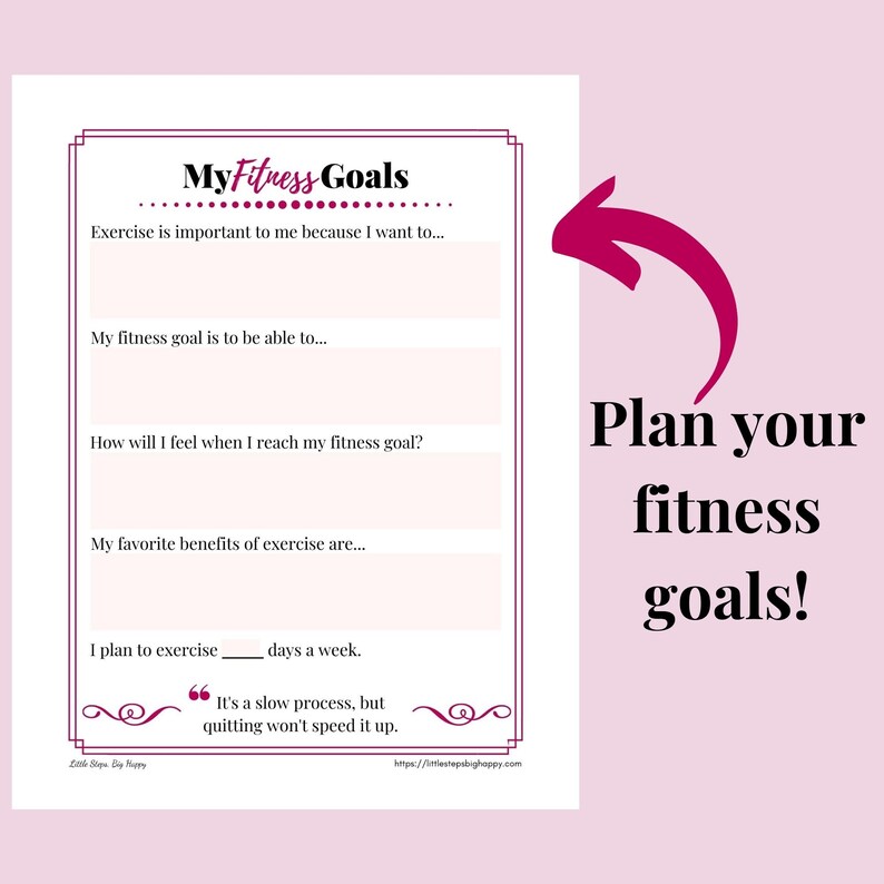 90 Day Fitness Planner and Tracker Printable Workout Journal Daily ...