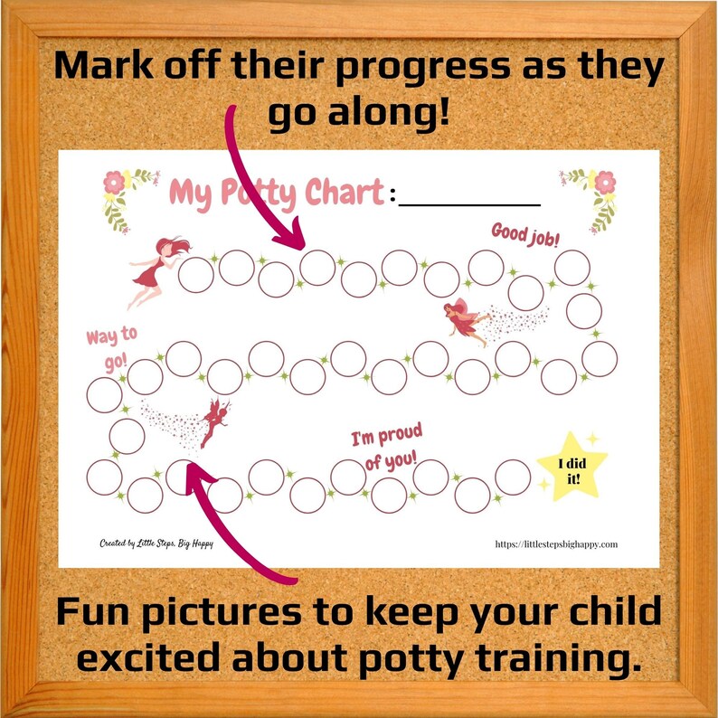 Fairy Potty Training Chart, Digital Instant Download, Printable Sticker ...