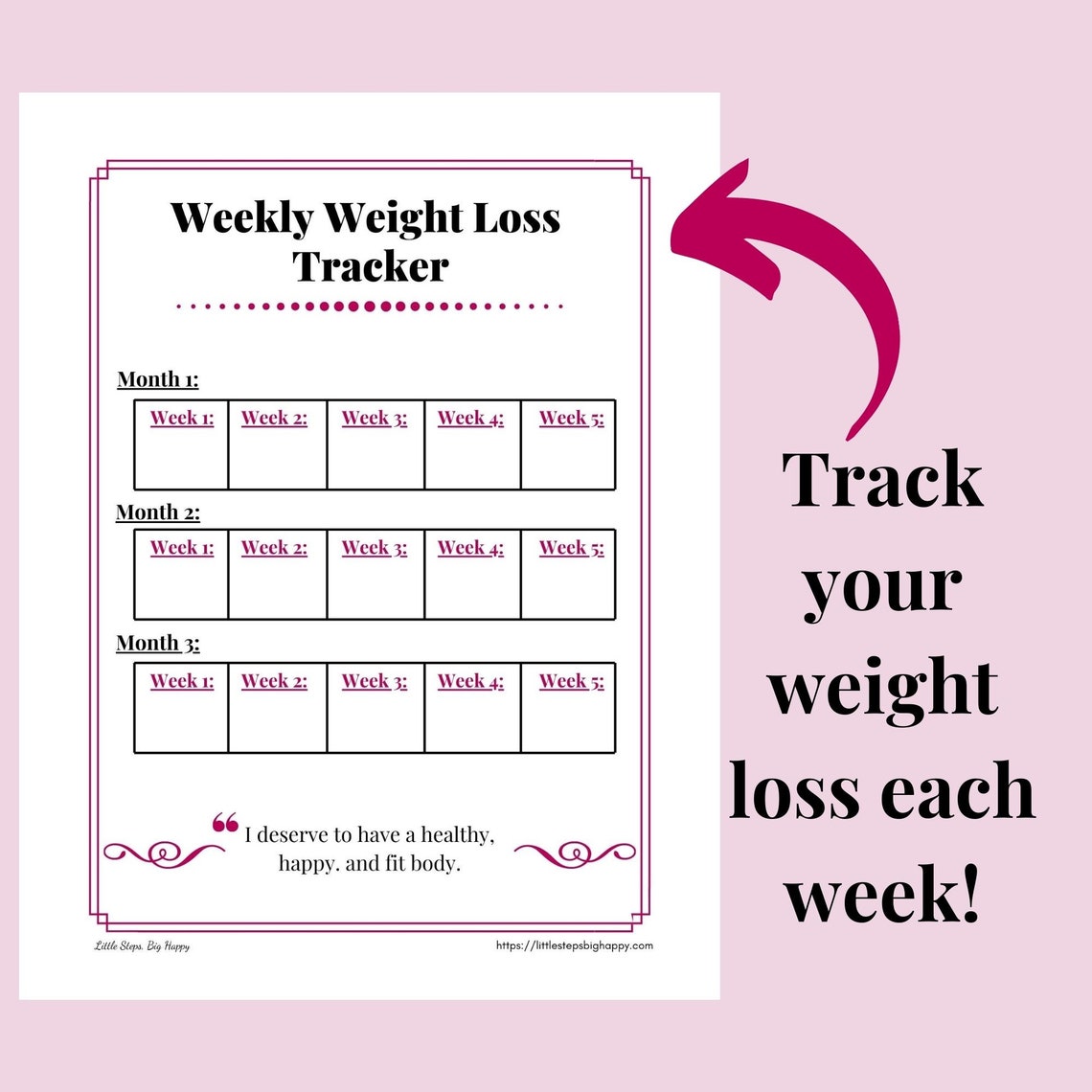 90 Day Fitness Planner and Tracker Printable Workout Journal Daily ...